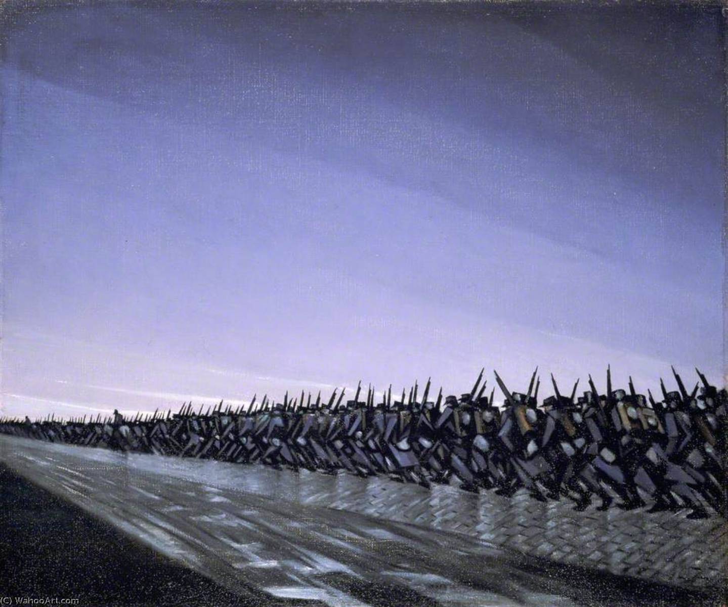 Wikioo.org - The Encyclopedia of Fine Arts - Painting, Artwork by Christopher Richard Wynne Nevinson - Column on the March