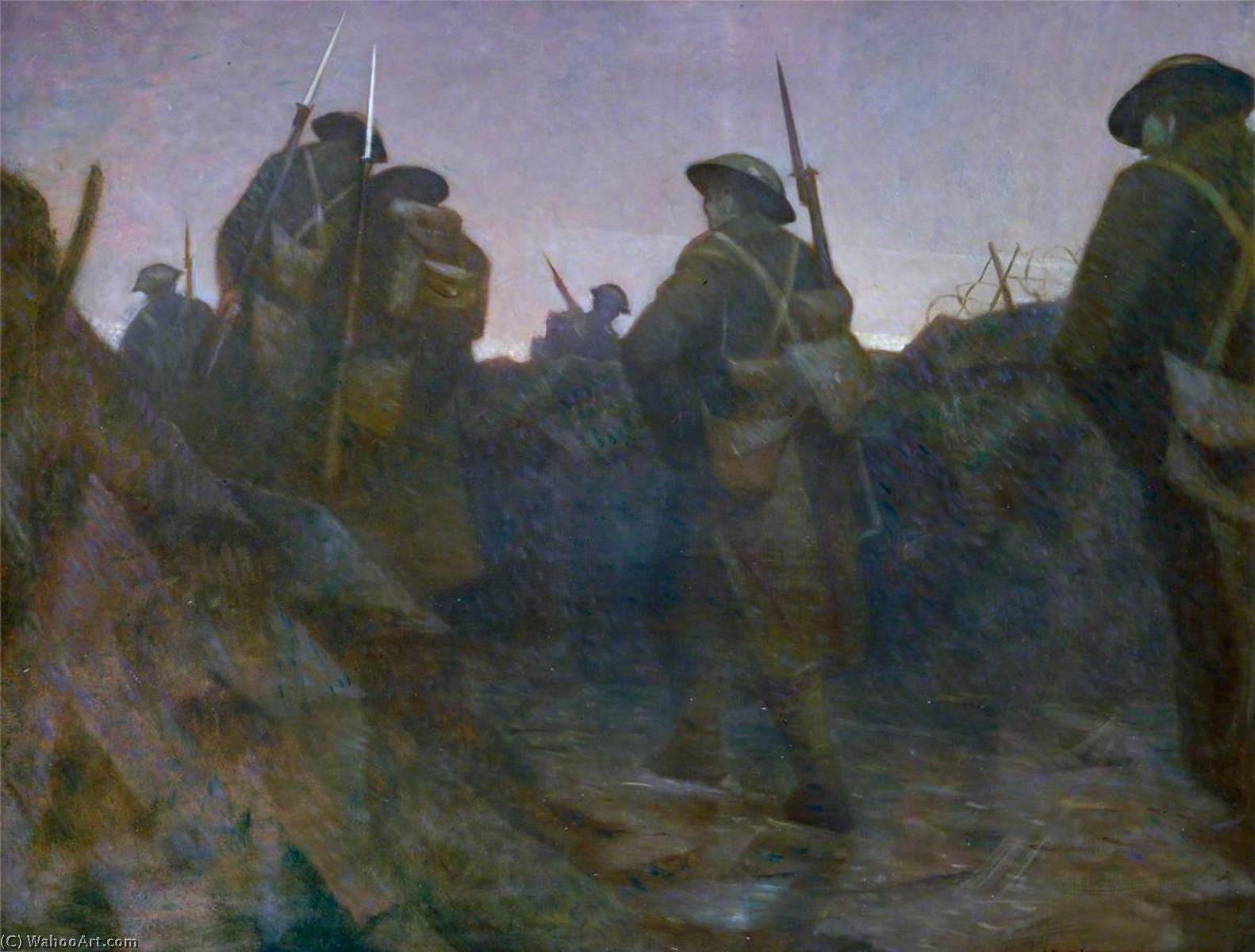 Wikioo.org - The Encyclopedia of Fine Arts - Painting, Artwork by Christopher Richard Wynne Nevinson - Reliefs at Dawn