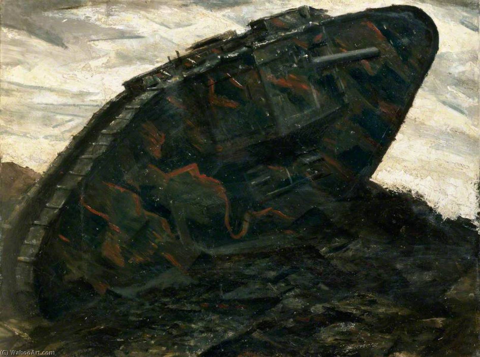 Wikioo.org - The Encyclopedia of Fine Arts - Painting, Artwork by Christopher Richard Wynne Nevinson - A Tank