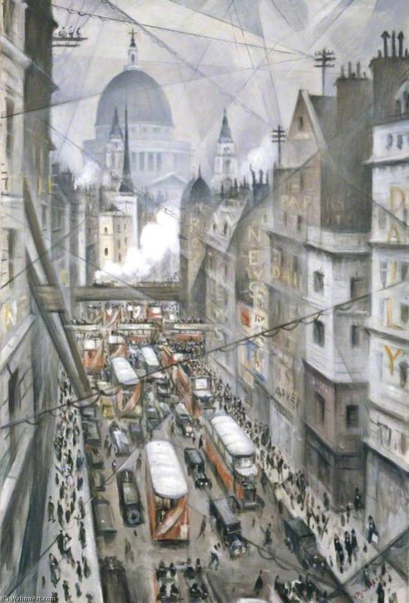Wikioo.org - The Encyclopedia of Fine Arts - Painting, Artwork by Christopher Richard Wynne Nevinson - Amongst the Nerves of the World