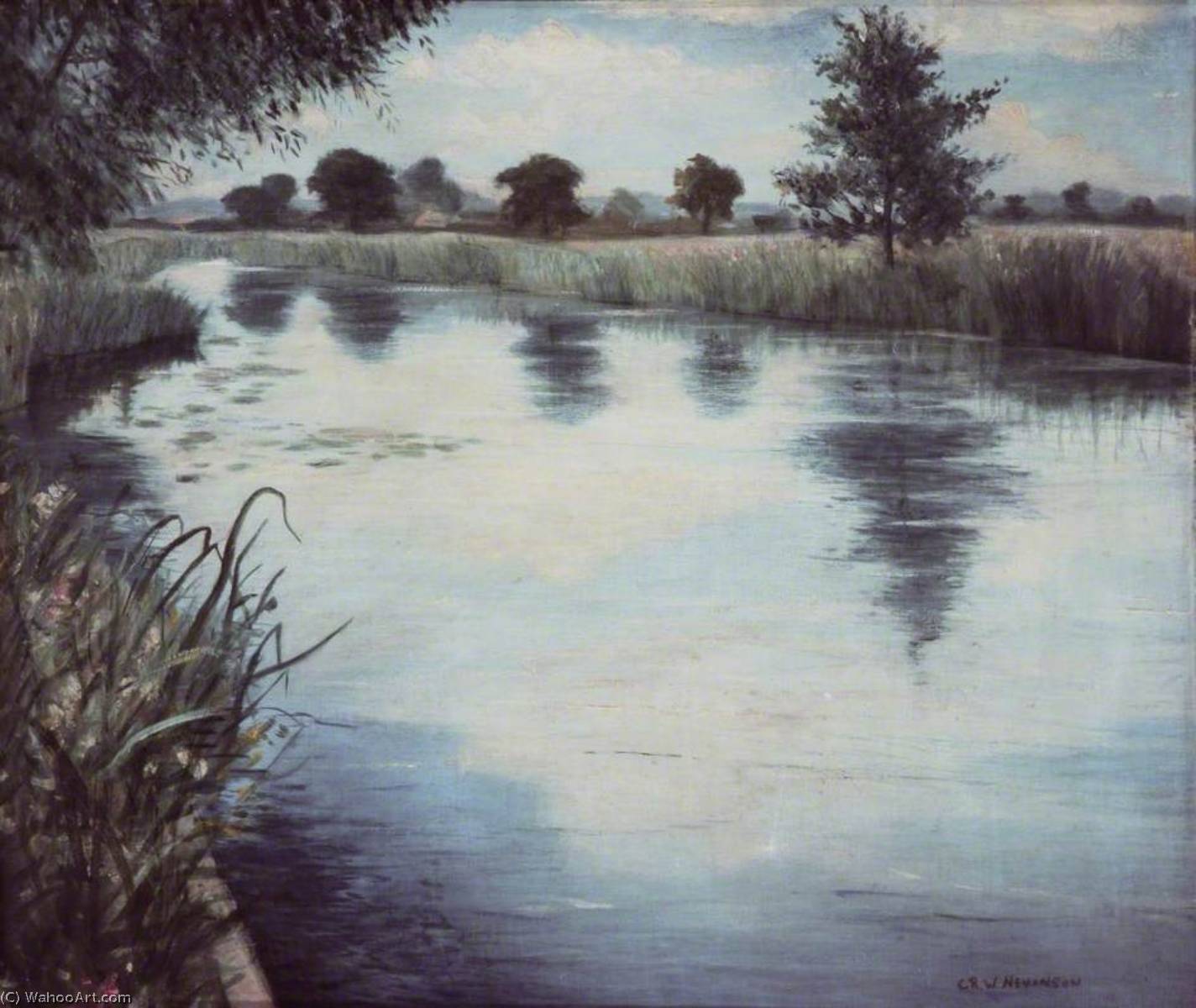 Wikioo.org - The Encyclopedia of Fine Arts - Painting, Artwork by Christopher Richard Wynne Nevinson - A River in England