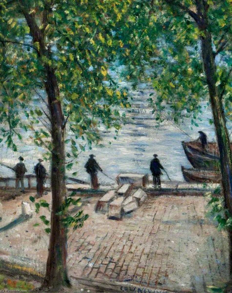Wikioo.org - The Encyclopedia of Fine Arts - Painting, Artwork by Christopher Richard Wynne Nevinson - Fishermen on the Seine