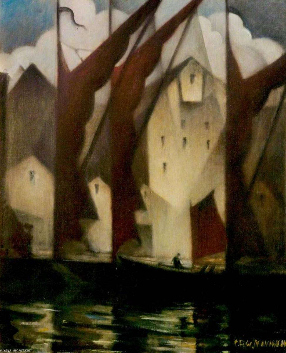 Wikioo.org - The Encyclopedia of Fine Arts - Painting, Artwork by Christopher Richard Wynne Nevinson - Thameside