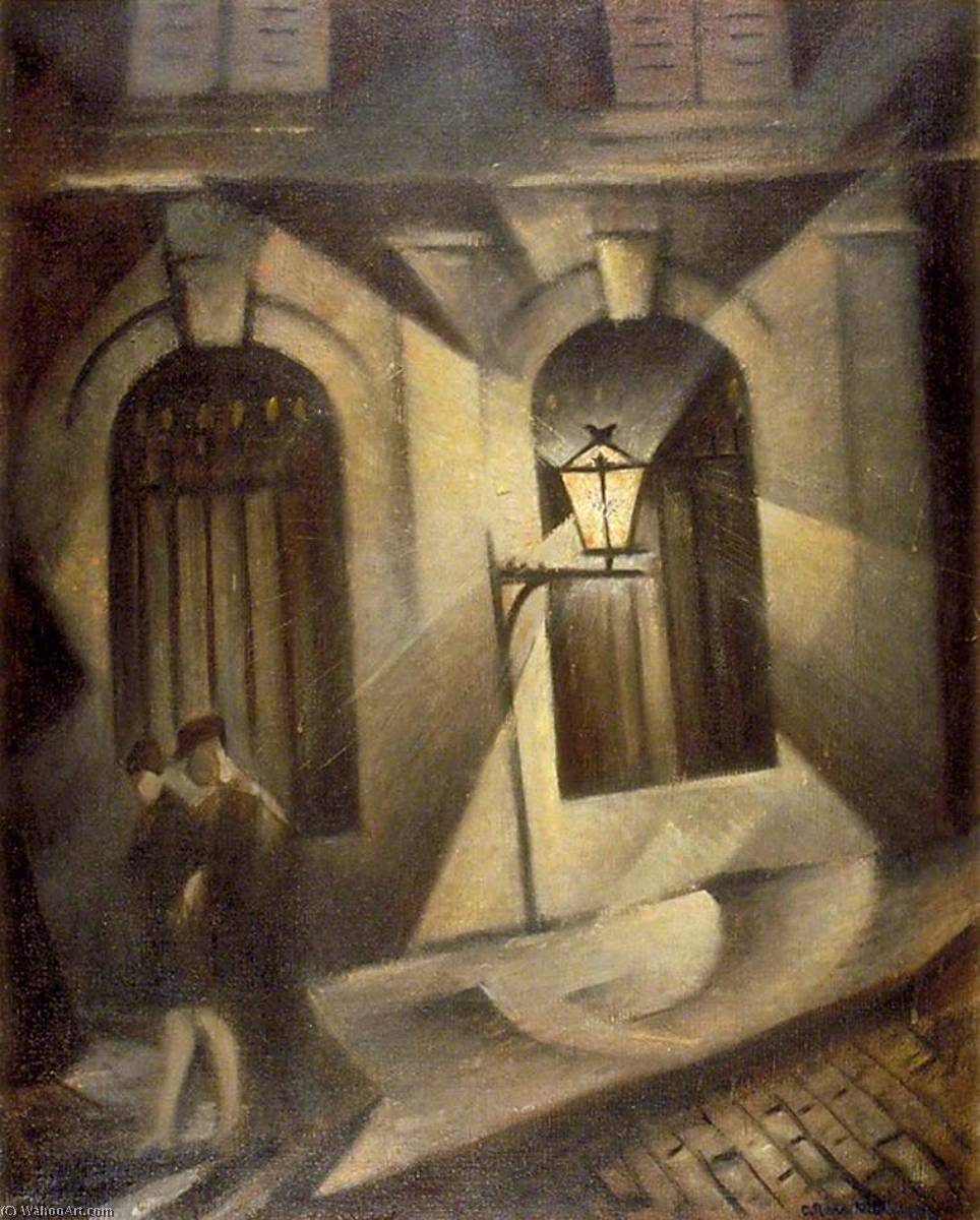 Wikioo.org - The Encyclopedia of Fine Arts - Painting, Artwork by Christopher Richard Wynne Nevinson - Sinister Paris Night