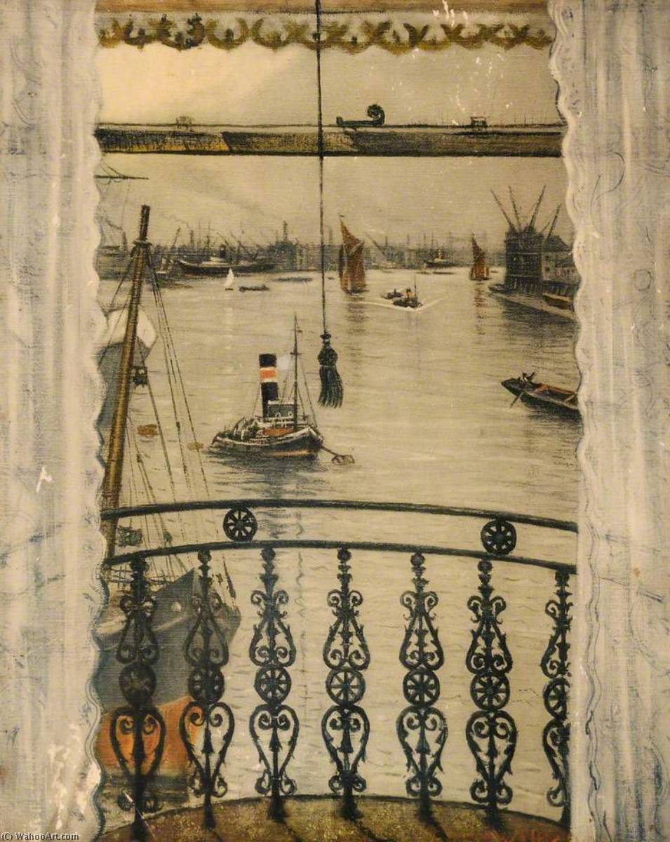 Wikioo.org - The Encyclopedia of Fine Arts - Painting, Artwork by Christopher Richard Wynne Nevinson - Greenwich Reach