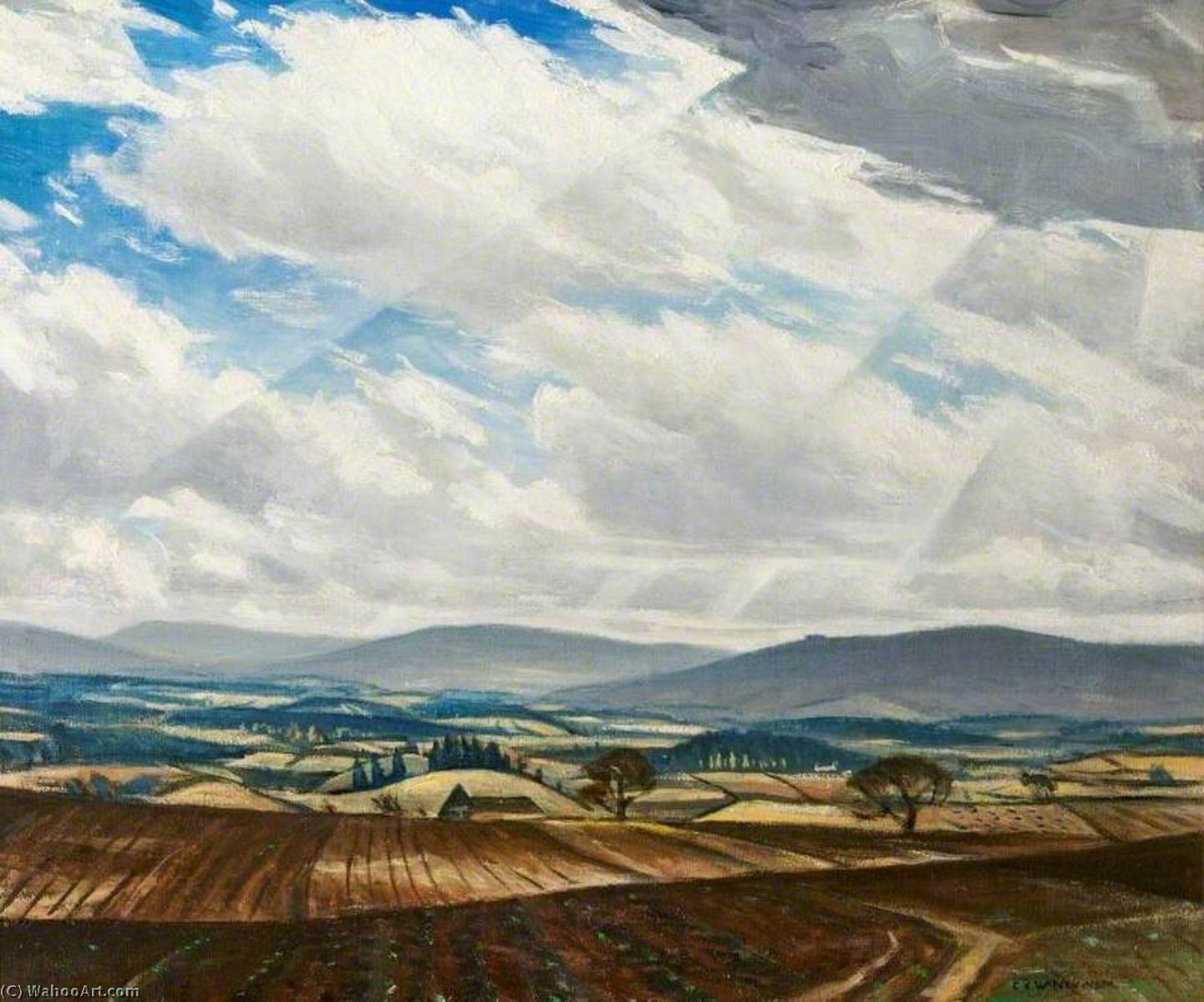 Wikioo.org - The Encyclopedia of Fine Arts - Painting, Artwork by Christopher Richard Wynne Nevinson - Welsh Hills