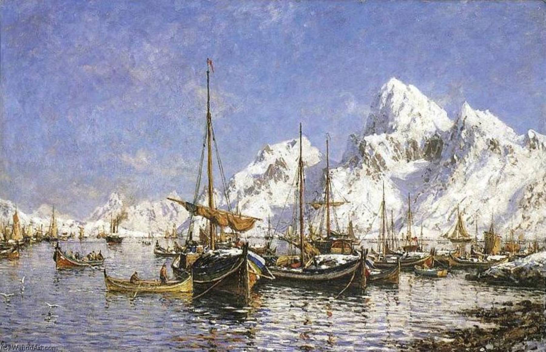 Wikioo.org - The Encyclopedia of Fine Arts - Painting, Artwork by Gunnar Berg - From Svolvær Harbor