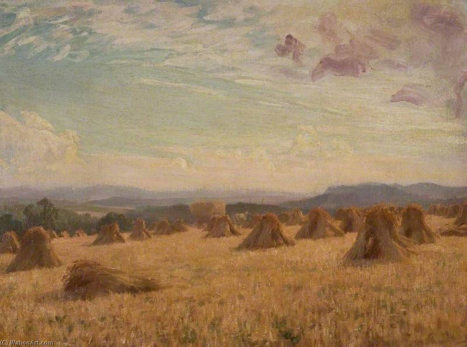 WikiOO.org - אנציקלופדיה לאמנויות יפות - ציור, יצירות אמנות Brian Hatton - Harvesting Towards Morehampton