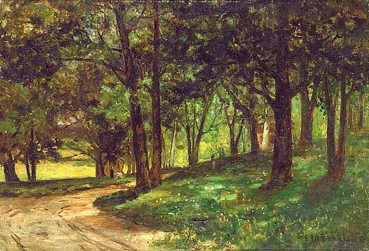 WikiOO.org - Enciclopedia of Fine Arts - Pictura, lucrări de artă Edward Mitchell Bannister - Untitled (landscape with trees), (painting)