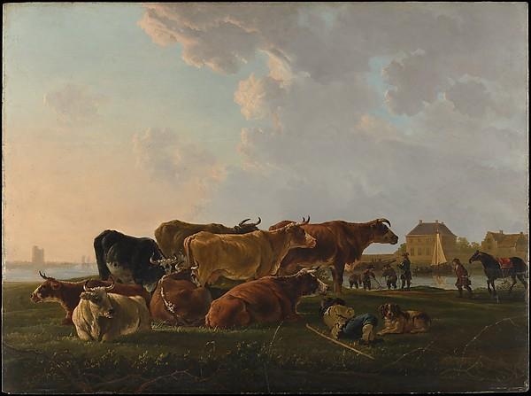 WikiOO.org - Enciklopedija dailės - Tapyba, meno kuriniai Jacob Van Strij Dordrecht - Landscape with Cattle