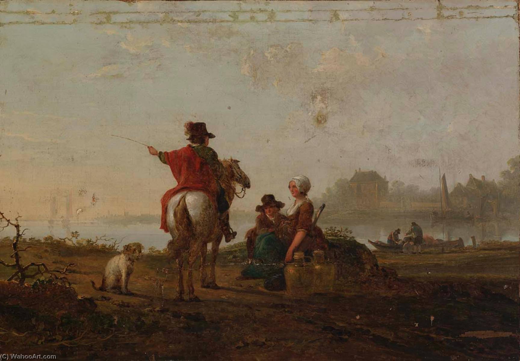 Wikioo.org - The Encyclopedia of Fine Arts - Painting, Artwork by Jacob Van Strij Dordrecht - Dutch Landscape with Figures