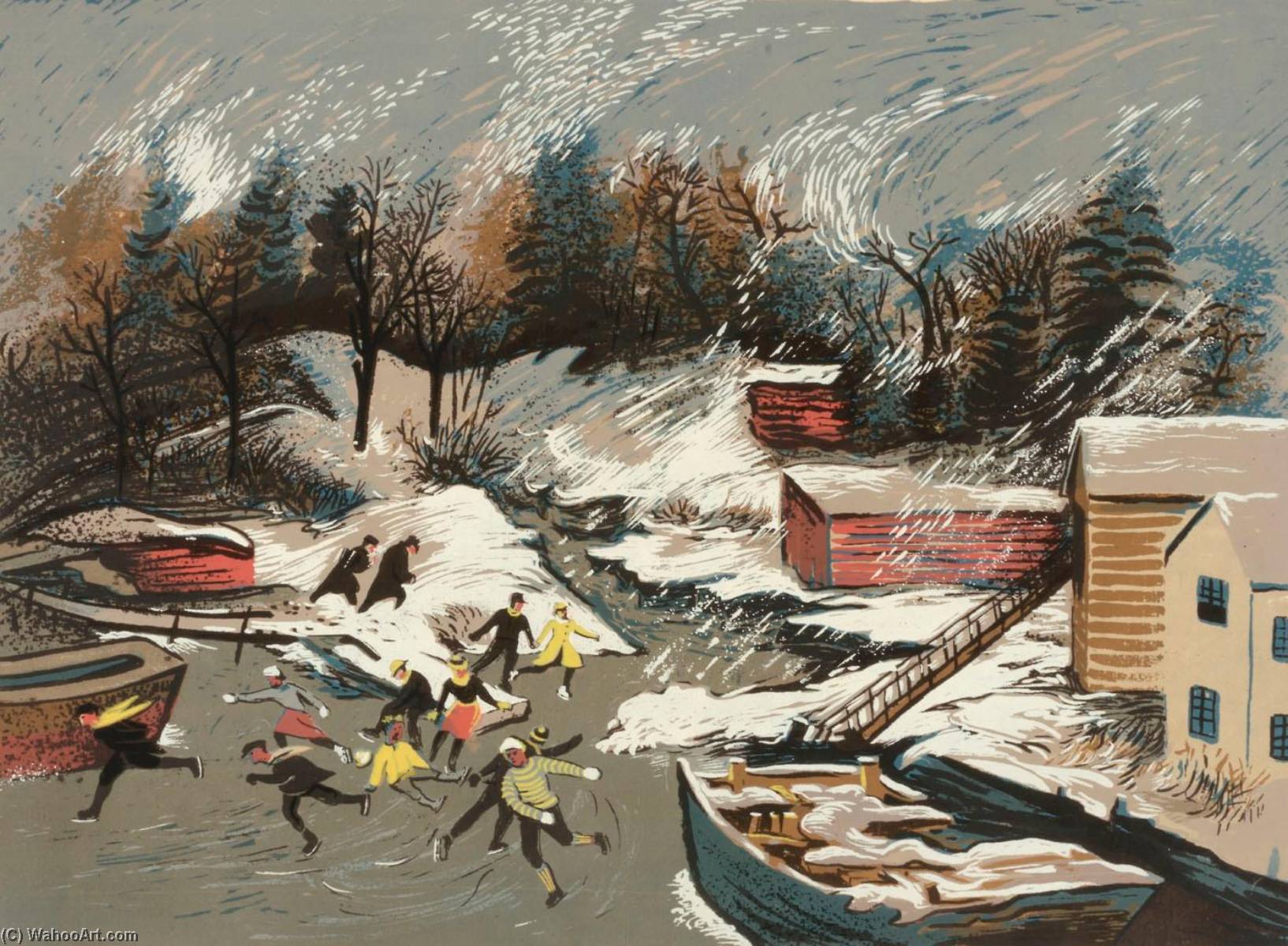 Wikioo.org - The Encyclopedia of Fine Arts - Painting, Artwork by Harry Gottlieb - Winter on the Creek