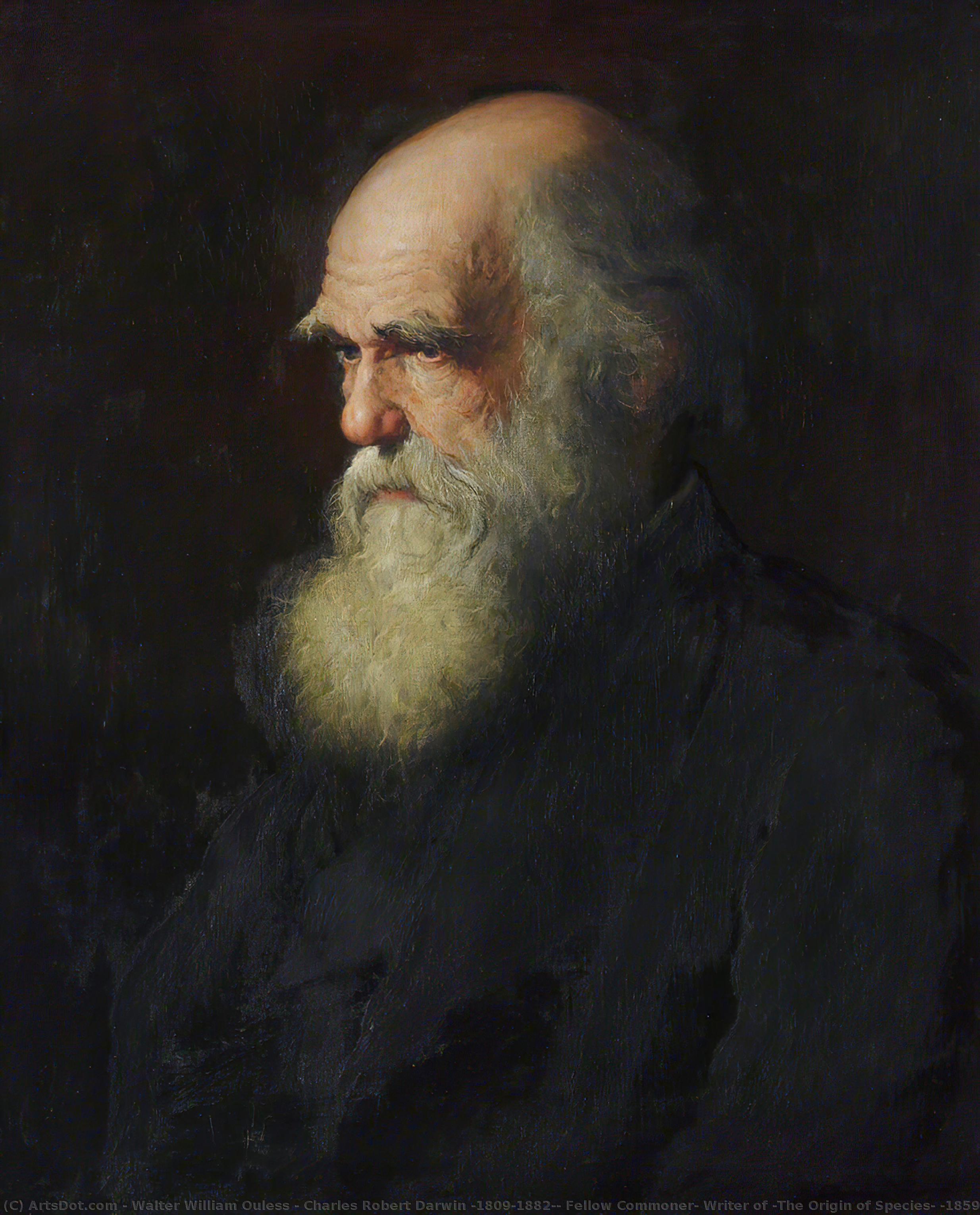WikiOO.org - Enciclopedia of Fine Arts - Pictura, lucrări de artă Walter William Ouless - Charles Robert Darwin (1809–1882), Fellow Commoner, Writer of 'The Origin of Species' (1859) and 'The Descent of Man' (1871)