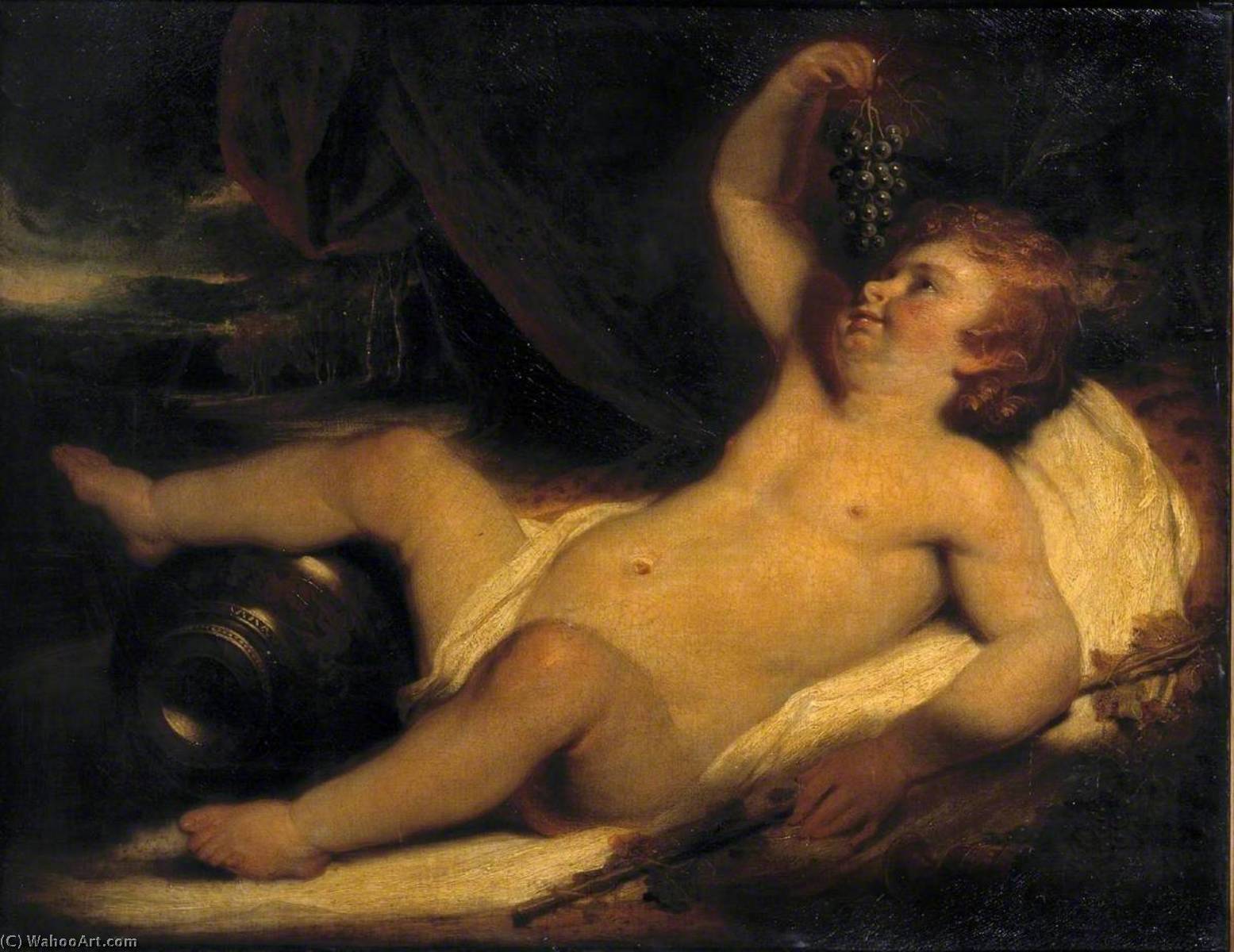 Wikioo.org - The Encyclopedia of Fine Arts - Painting, Artwork by Martin Archer Shee - A Young Bacchus
