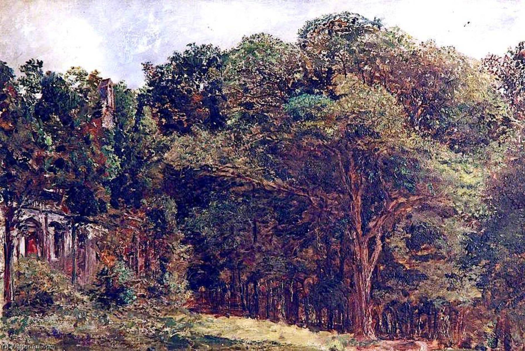 Wikioo.org - The Encyclopedia of Fine Arts - Painting, Artwork by William Davis - Landscape with Trees and a Ruin