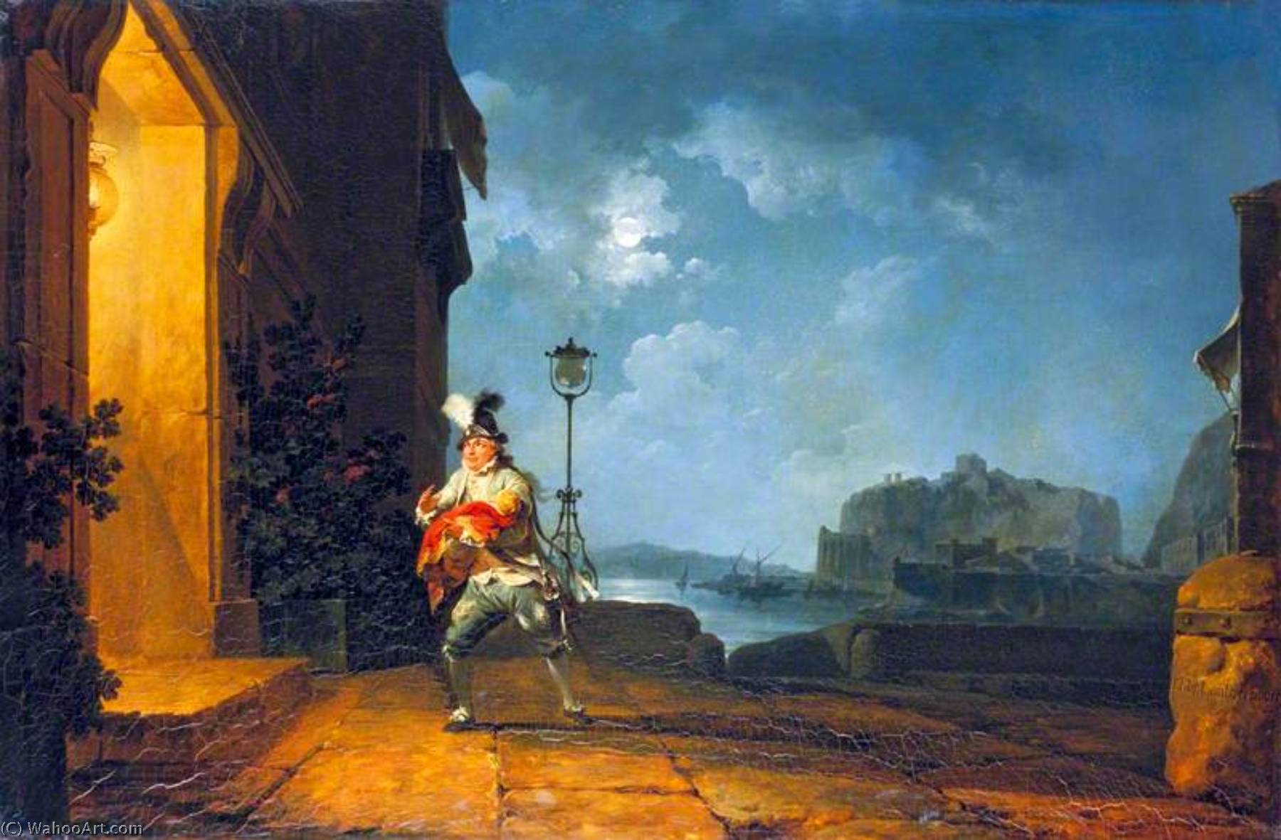 Wikioo.org - The Encyclopedia of Fine Arts - Painting, Artwork by Philip Jacques De Loutherbourg - David Garrick (1717–1779), as Don John in 'The Chancers' by John Fletcher, Adapted by George Villiers