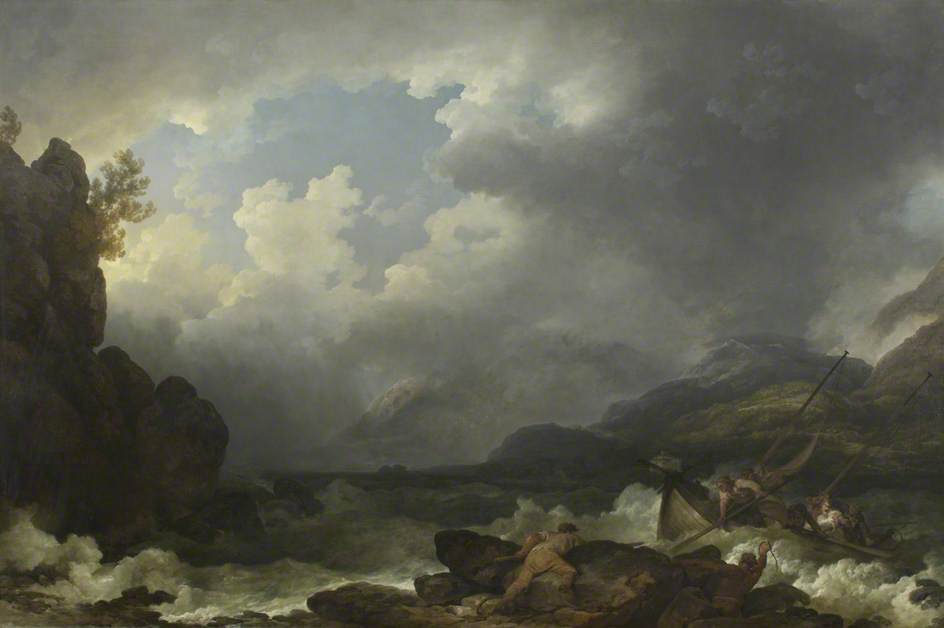 Wikioo.org - The Encyclopedia of Fine Arts - Painting, Artwork by Philip Jacques De Loutherbourg - Belle Isle, Windermere, in a Storm
