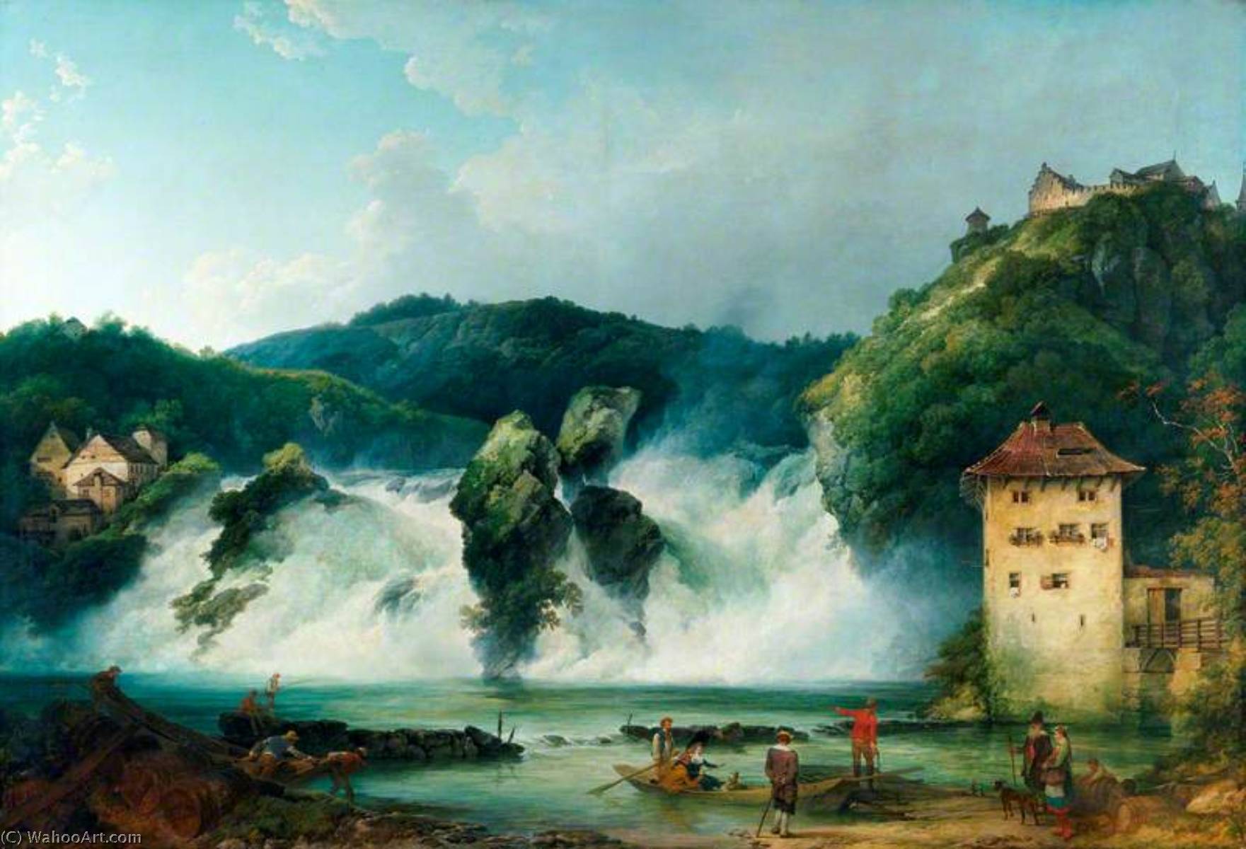WikiOO.org – 美術百科全書 - 繪畫，作品 Philip Jacques De Loutherbourg - 瀑布 的  的  莱茵  在  沙夫豪森