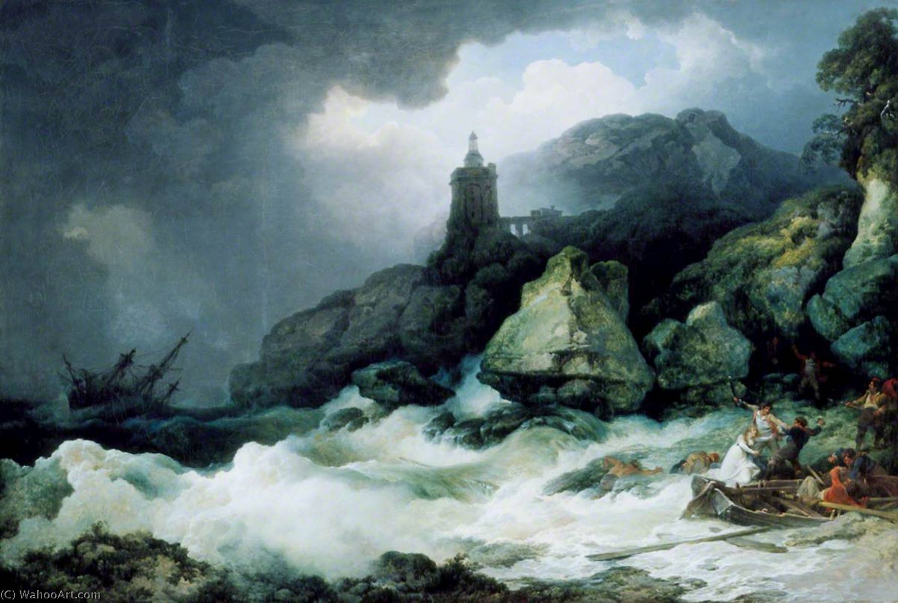 Wikoo.org - موسوعة الفنون الجميلة - اللوحة، العمل الفني Philip Jacques De Loutherbourg - The Shipwreck