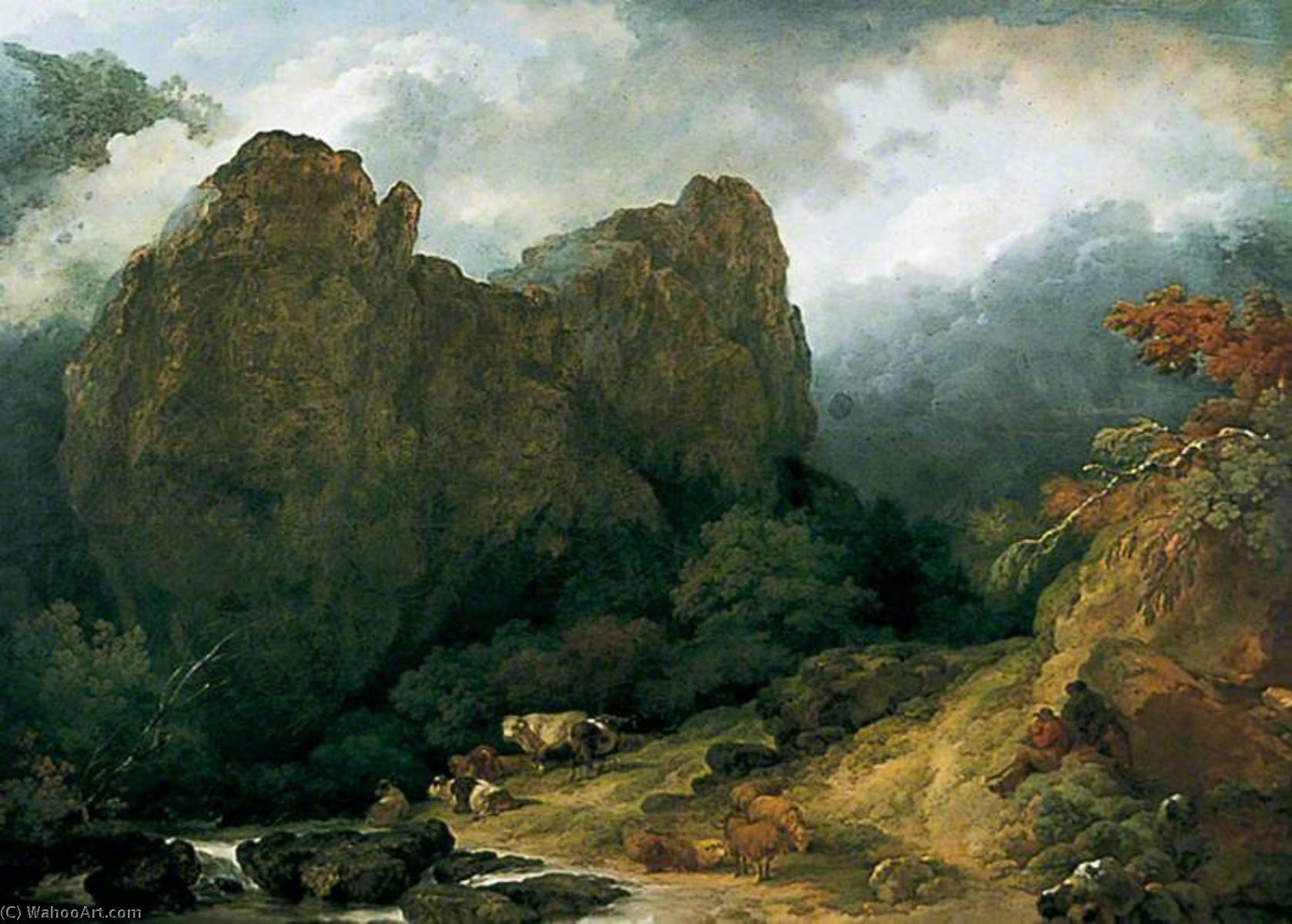 Wikioo.org - The Encyclopedia of Fine Arts - Painting, Artwork by Philip Jacques De Loutherbourg - Dovedale in Derbyshire