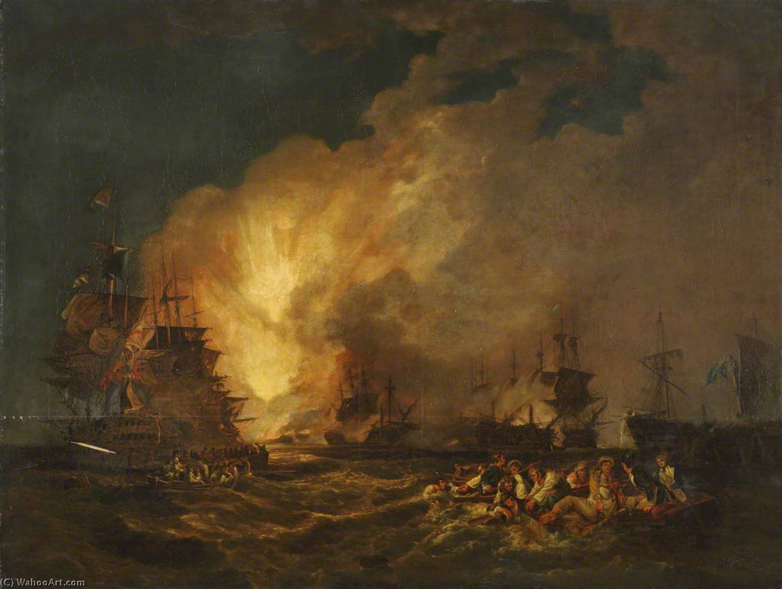 WikiOO.org - Encyclopedia of Fine Arts - Målning, konstverk Philip Jacques De Loutherbourg - The Battle of the Nile
