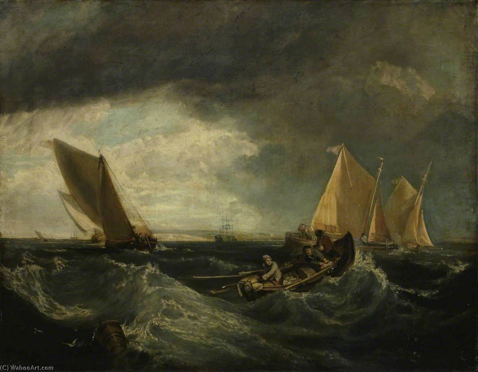 Wikioo.org - The Encyclopedia of Fine Arts - Painting, Artwork by Augustus Wall Callcott - Sheerness and the Isle of Sheppey (after J. M. W. Turner)