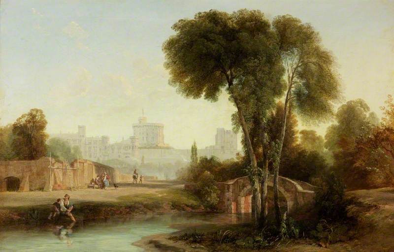 Wikioo.org - The Encyclopedia of Fine Arts - Painting, Artwork by Augustus Wall Callcott - Windsor Castle from the Old Bridge