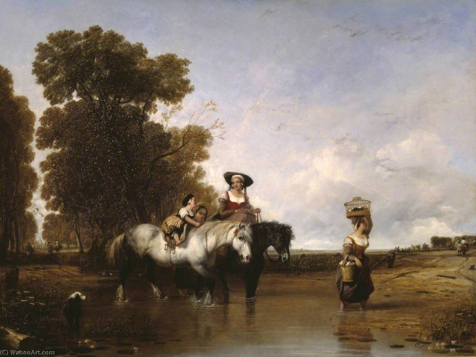Wikioo.org - The Encyclopedia of Fine Arts - Painting, Artwork by Augustus Wall Callcott - Returning from Market