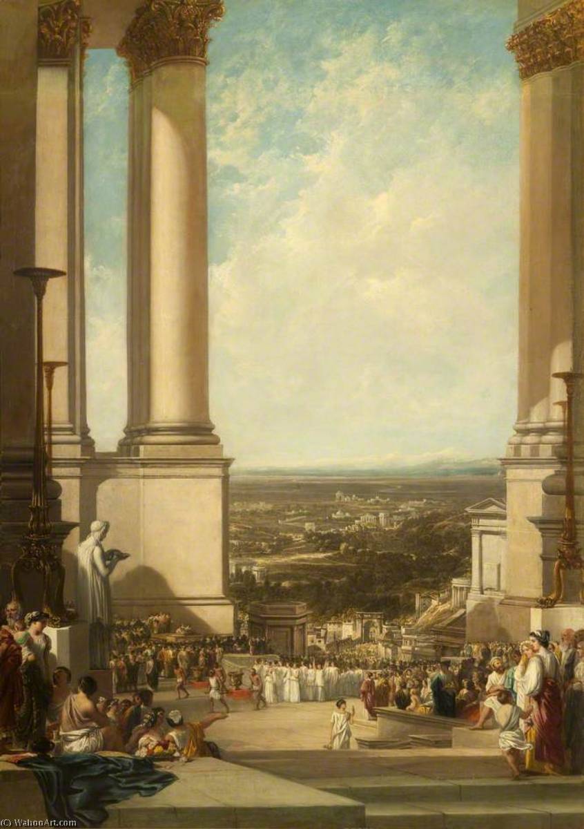 Wikioo.org – L'Enciclopedia delle Belle Arti - Pittura, Opere di Augustus Wall Callcott - il tempio di  Esculapio