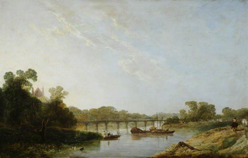 Wikioo.org - สารานุกรมวิจิตรศิลป์ - จิตรกรรม Augustus Wall Callcott - A View of the Thames, with Eton Chapel