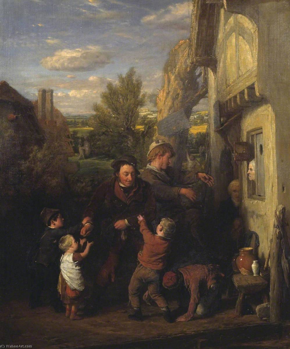 Wikioo.org – L'Encyclopédie des Beaux Arts - Peinture, Oeuvre de William Mulready The Younger - temps équitable ( 'Returning de l Bière House' )