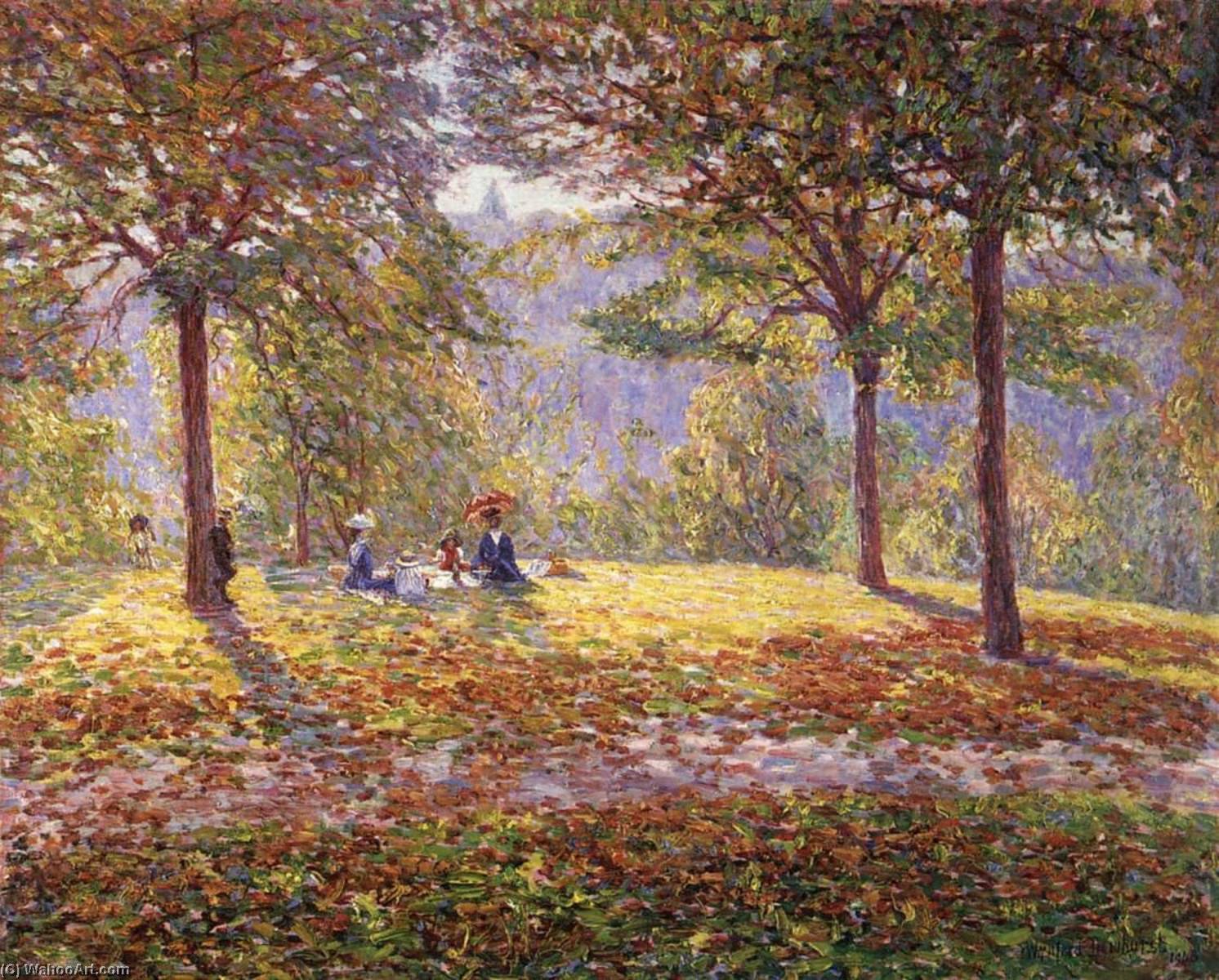Wikioo.org - The Encyclopedia of Fine Arts - Painting, Artwork by Wynford Dewhurst - Luncheon on the Grass (Picnic)