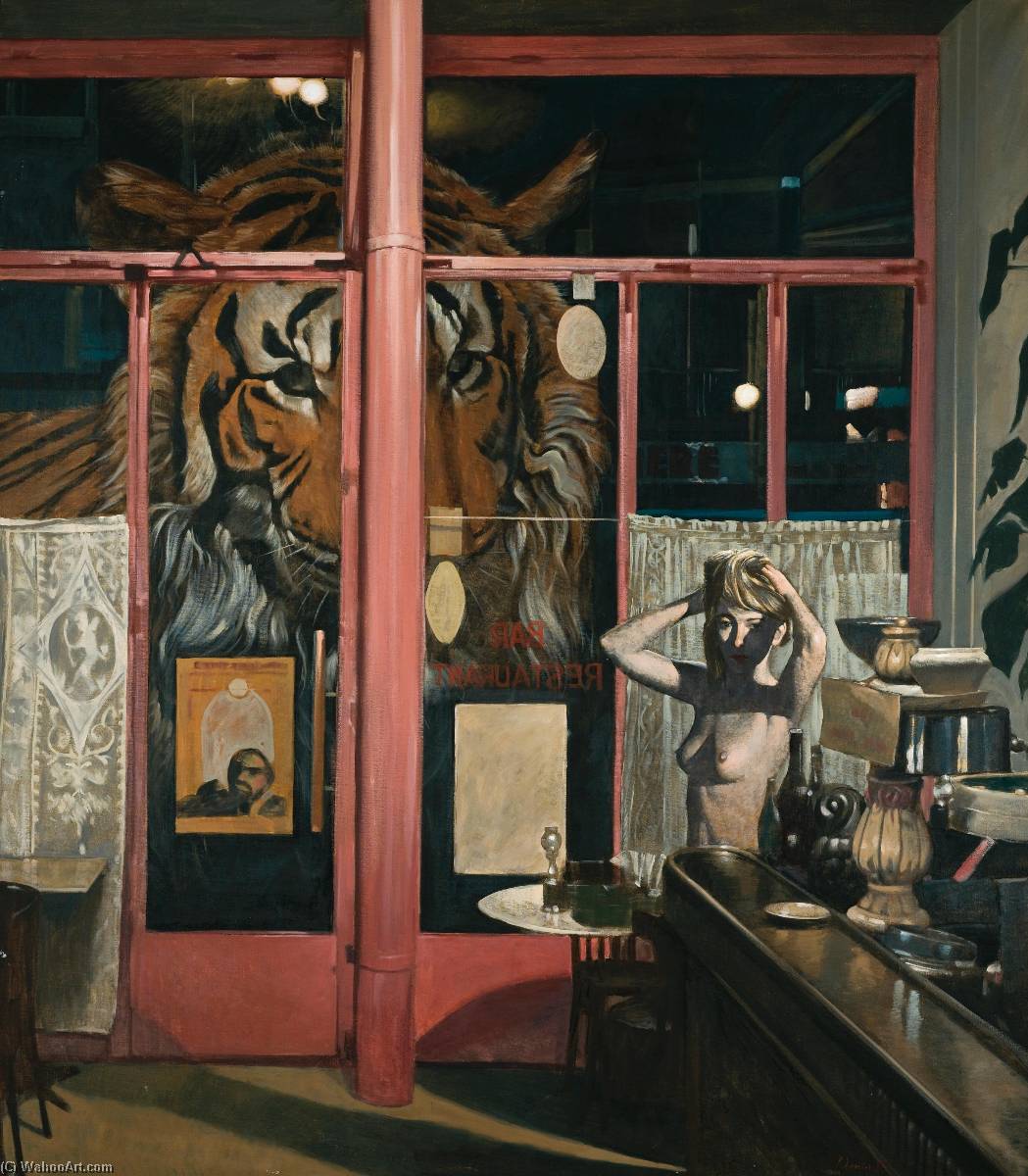 Wikioo.org - The Encyclopedia of Fine Arts - Painting, Artwork by Pavlos Samios - Woman with tiger