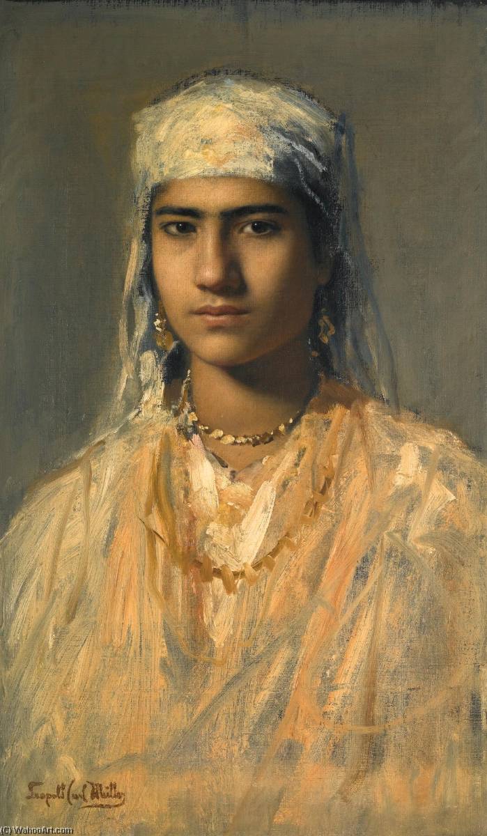 Wikioo.org - The Encyclopedia of Fine Arts - Painting, Artwork by Leopold Carl Müller - An Egyptian Girl