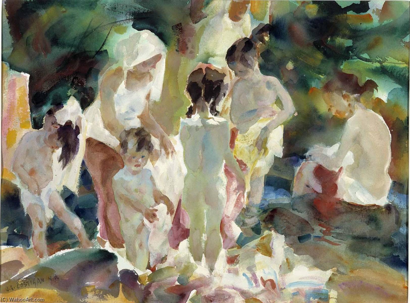 Wikioo.org - The Encyclopedia of Fine Arts - Painting, Artwork by John Edward Costigan - Figures in the Sunlight