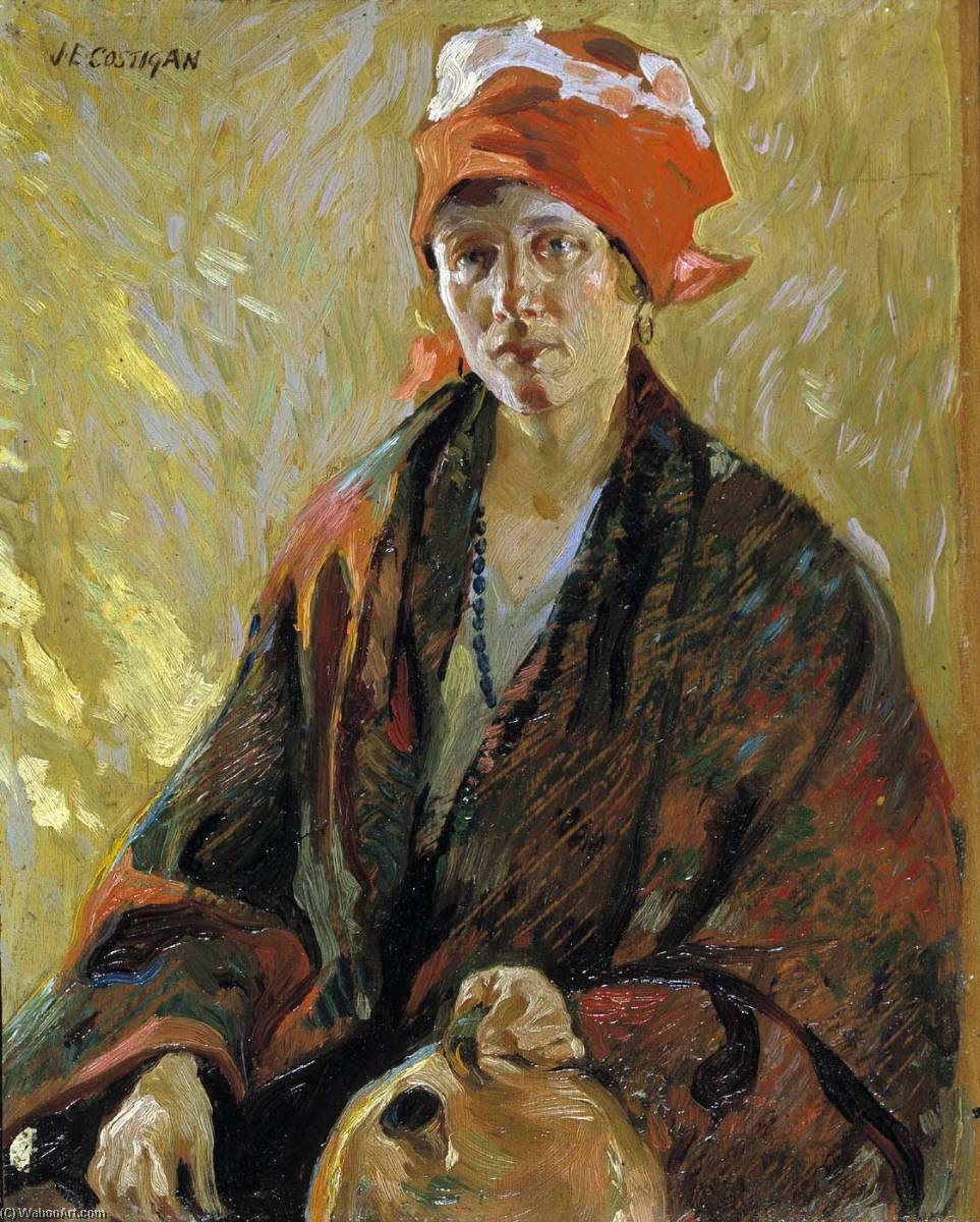 WikiOO.org - Encyclopedia of Fine Arts - Maalaus, taideteos John Edward Costigan - Girl with Jug