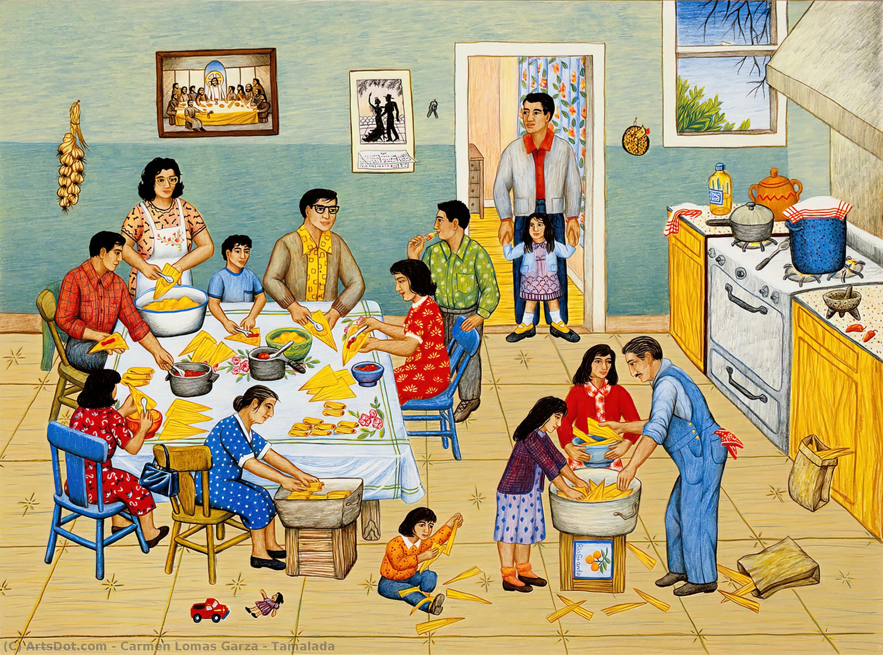 Wikioo.org - Bách khoa toàn thư về mỹ thuật - Vẽ tranh, Tác phẩm nghệ thuật Carmen Lomas Garza - Tamalada