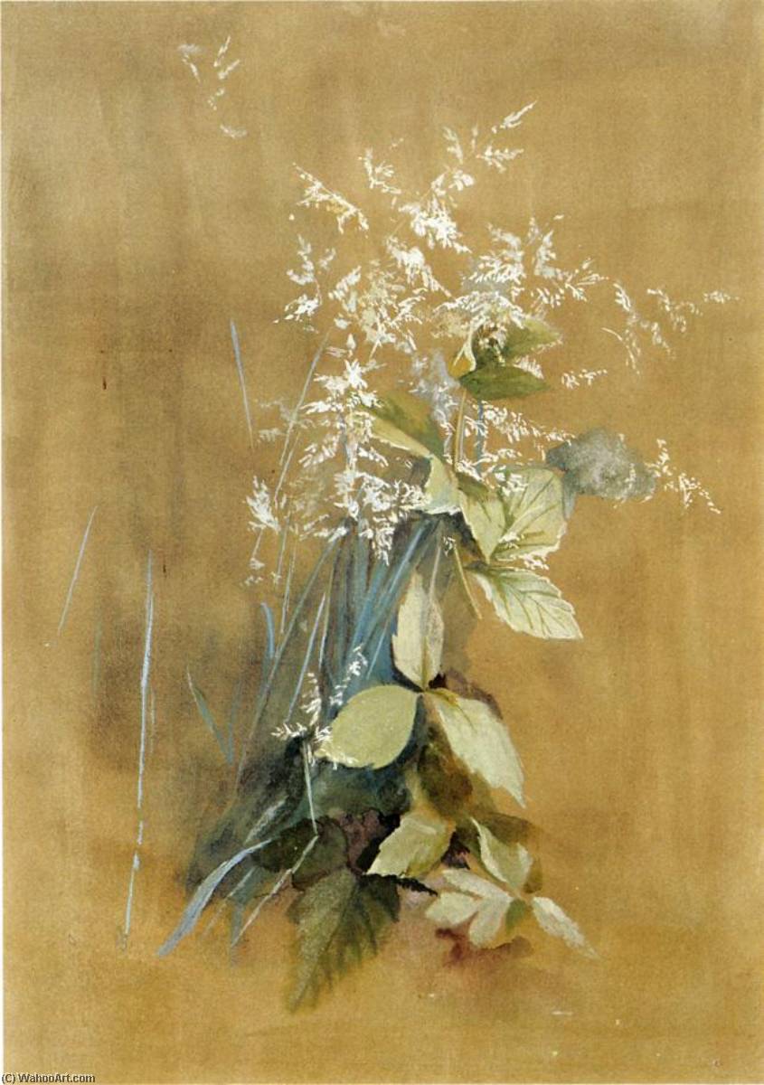 Wikioo.org - The Encyclopedia of Fine Arts - Painting, Artwork by Fidelia Bridges - Grass and Poison Ivy