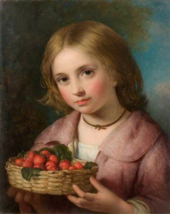 Wikioo.org - The Encyclopedia of Fine Arts - Painting, Artwork by Charles Baxter - Girl with Strawberries