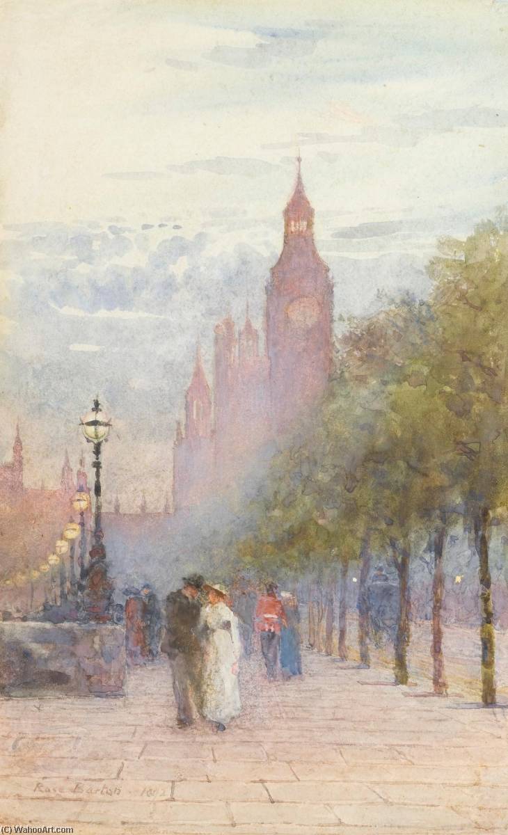Wikioo.org – La Enciclopedia de las Bellas Artes - Pintura, Obras de arte de Rose Maynard Barton - casas del parlamento asícomo Westminster