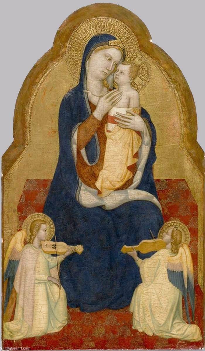 Wikioo.org – La Enciclopedia de las Bellas Artes - Pintura, Obras de arte de Puccio Di Simone - virgen con el niño con ángeles