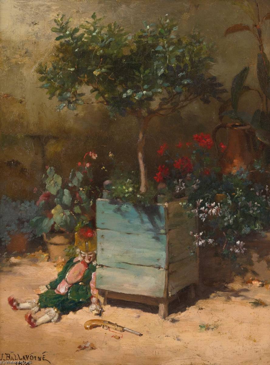 Wikioo.org – L'Encyclopédie des Beaux Arts - Peinture, Oeuvre de Jules Frederic Ballavoine - Punchinello dans le jardin
