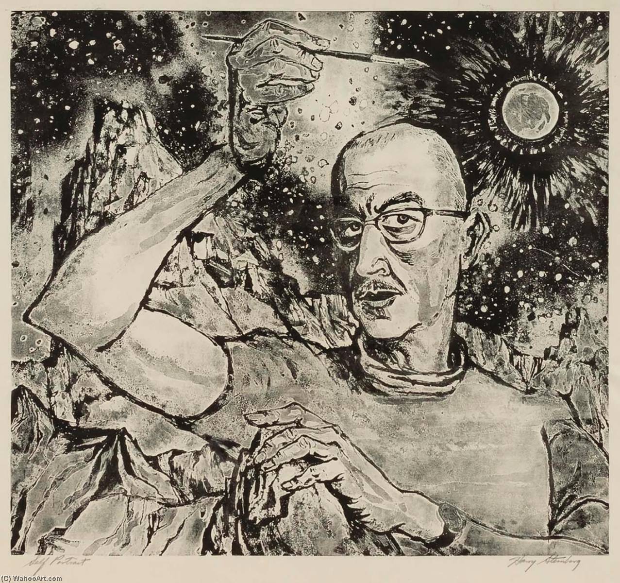 WikiOO.org - Енциклопедия за изящни изкуства - Живопис, Произведения на изкуството Harry Sternberg - Self Portrait
