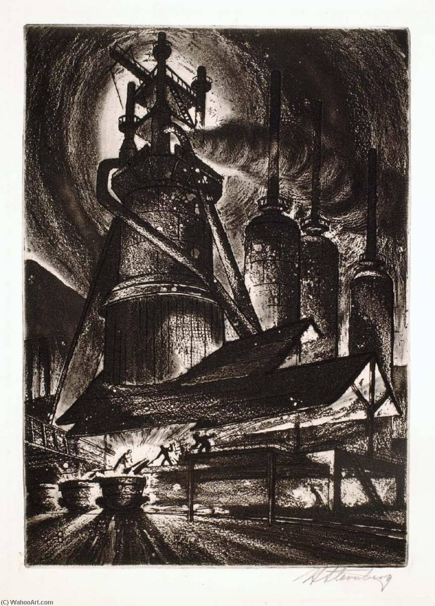 WikiOO.org - Encyclopedia of Fine Arts - Maalaus, taideteos Harry Sternberg - Blast Furnace