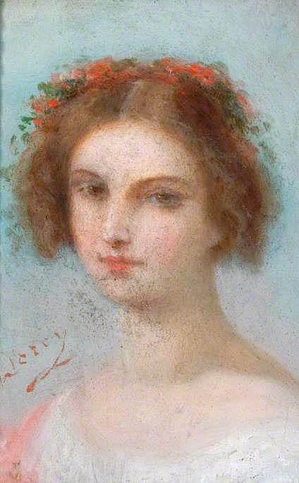 Wikioo.org - The Encyclopedia of Fine Arts - Painting, Artwork by Pierre Joseph Dedreux Dorcy - Head of a Girl