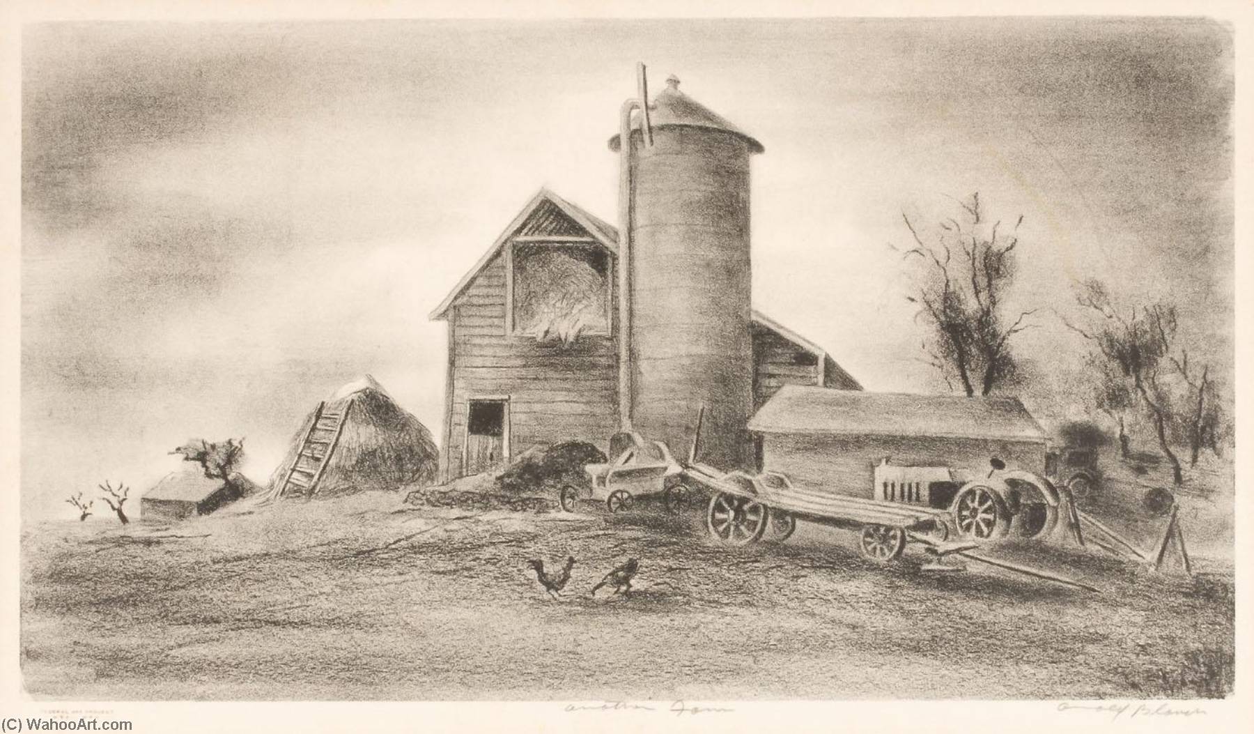 Wikioo.org - The Encyclopedia of Fine Arts - Painting, Artwork by Arnold Blanch - Another Farm