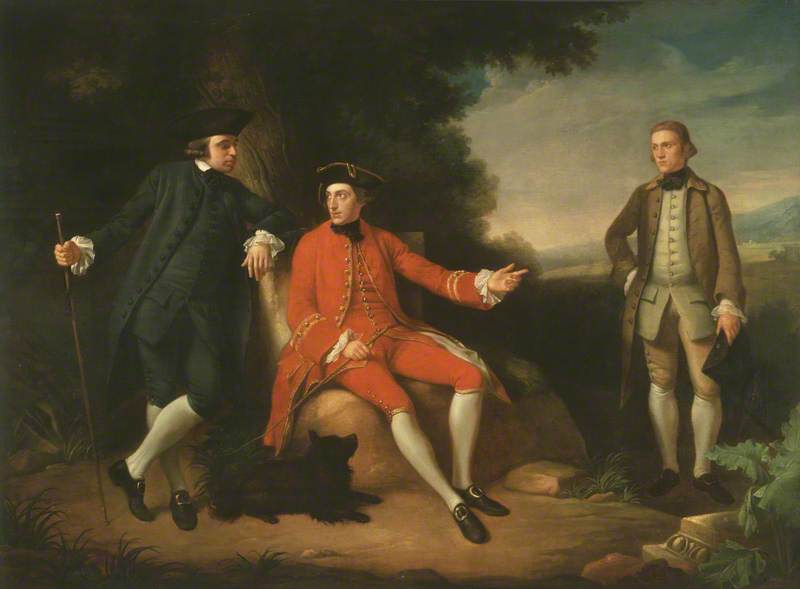 Wikioo.org - The Encyclopedia of Fine Arts - Painting, Artwork by Nathaniel Dance-Holland - William Weddell (1736–1792), the Reverend William Palgrave (c.1735–1799), and Mr I'Anson in Rome