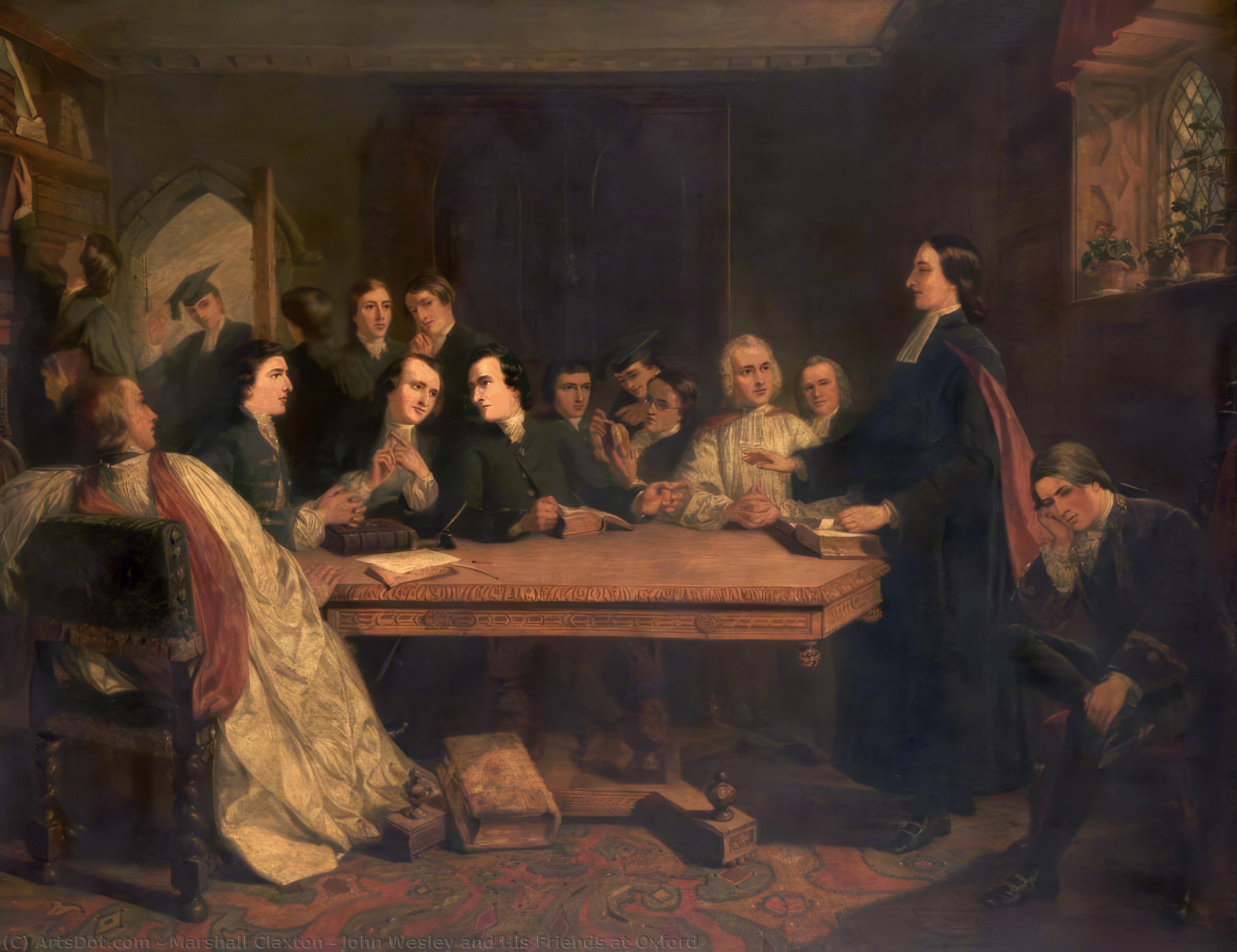 Wikioo.org - The Encyclopedia of Fine Arts - Painting, Artwork by Marshall Claxton - John Wesley and His Friends at Oxford