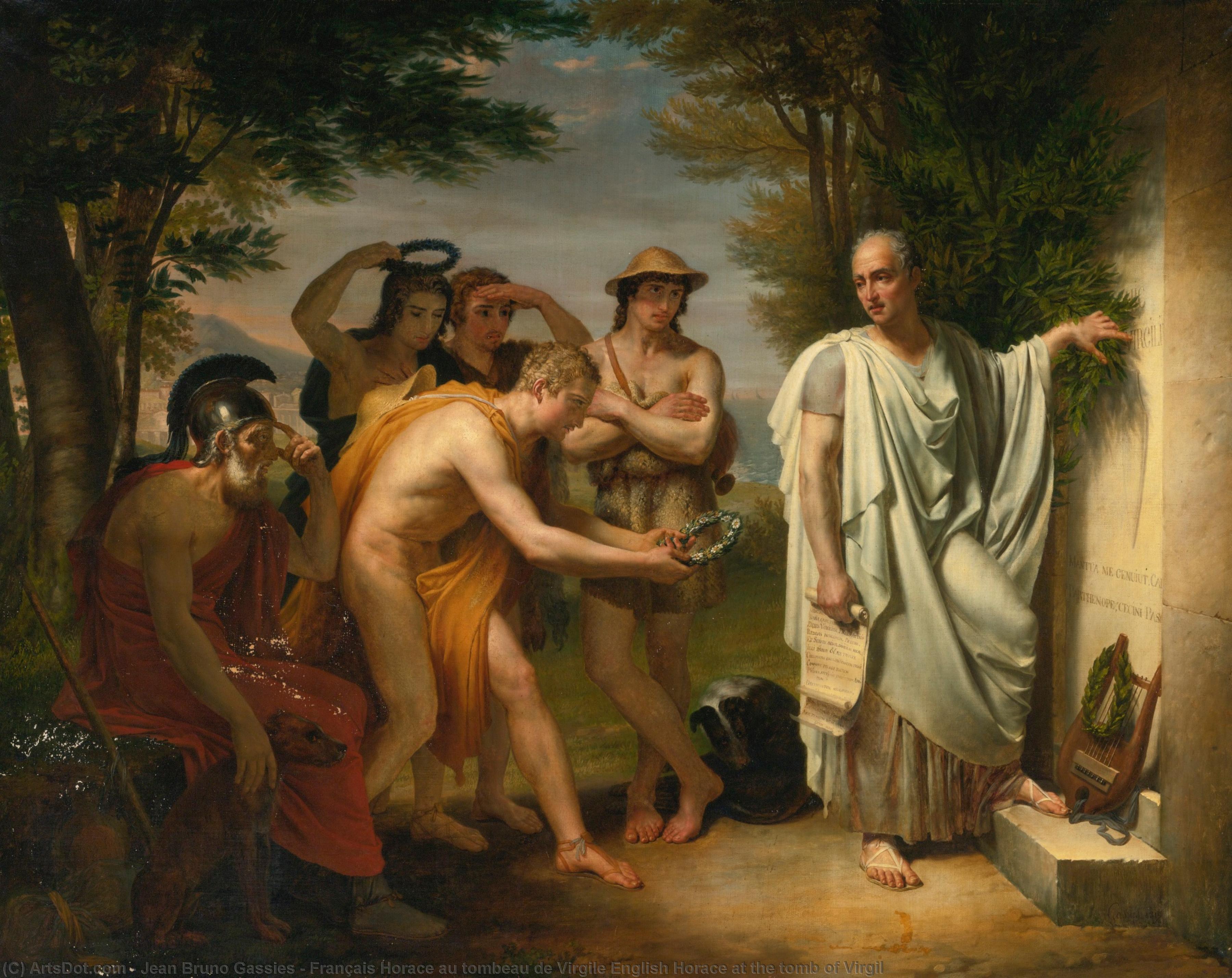 Wikioo.org - The Encyclopedia of Fine Arts - Painting, Artwork by Jean Bruno Gassies - Français Horace au tombeau de Virgile English Horace at the tomb of Virgil