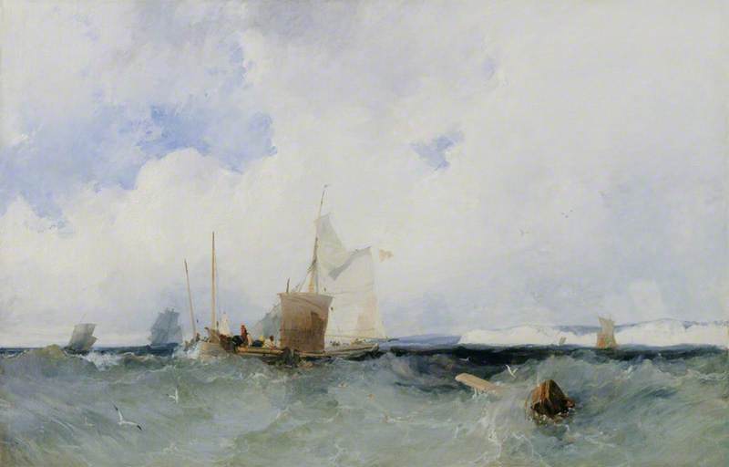 WikiOO.org - Енциклопедія образотворчого мистецтва - Живопис, Картини
 Richard Parkes Bonington - A Sea Piece
